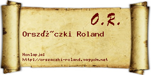 Orszáczki Roland névjegykártya