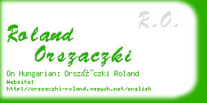 roland orszaczki business card